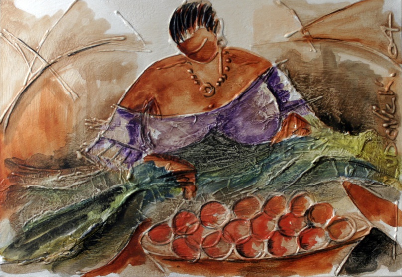 La vendeuse de tomates (2004) 55x38cm �